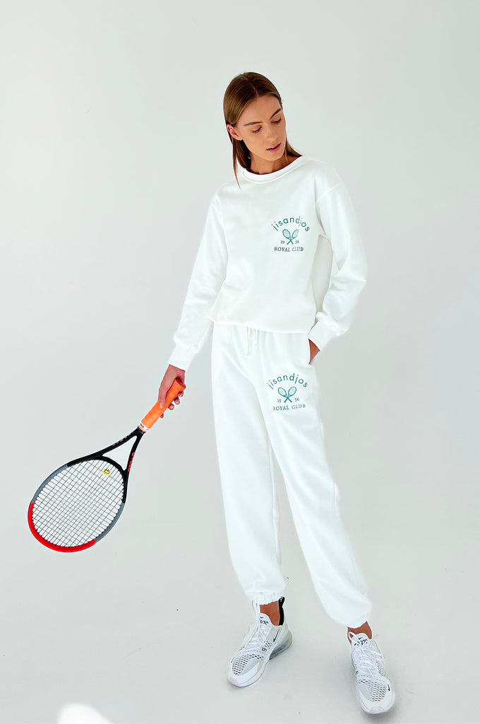 Tennis Sweatpants - White