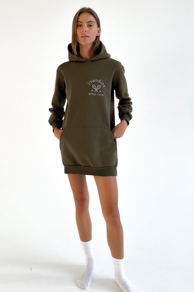 Tennis Long Hoodie - Army Green